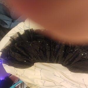 Black Sequin Tulle Skirt